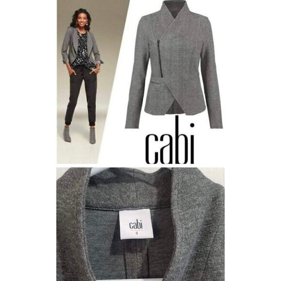 Cabi Womens Asymmetrical Zip Up Moto Jacket Size XS Gray Short Career Casual. - Picture 4 of 12